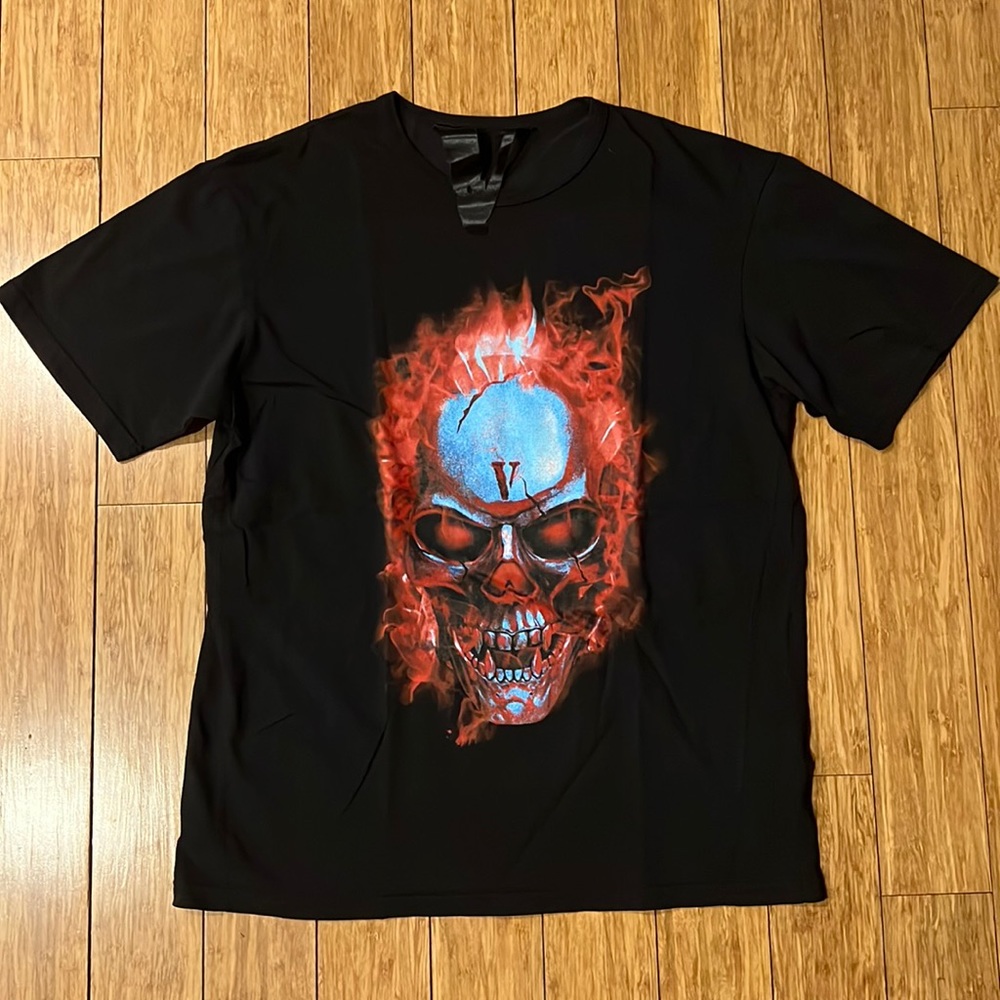 Vlone Red Skully T-Shirt - Black